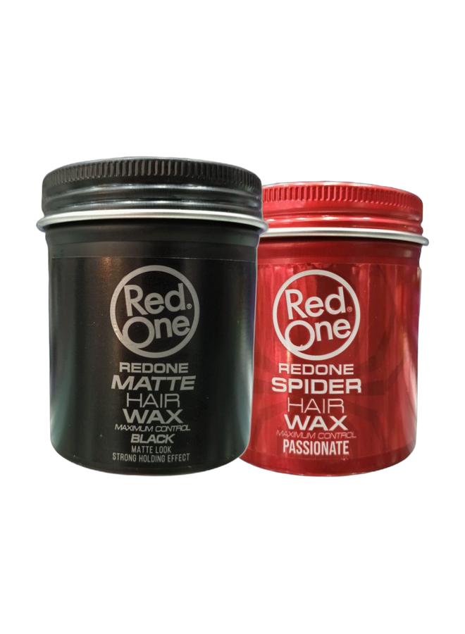 Red One High Hold Matte Hair Styling Wax That Gives a Matte Black look 100 ml & Spider Hair Styling Wax Gives You Maximum Width Control 100ml Bundle - Image 1